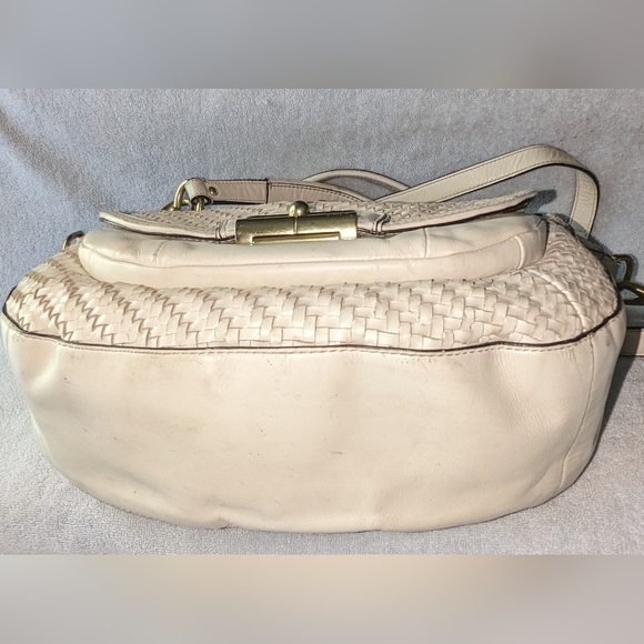 Coach Kristin woven leather satchel crossbody bag. F 23048 - Picture 6 of 13